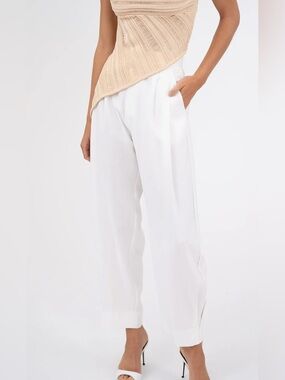NONchalant: White Pleated Trousers